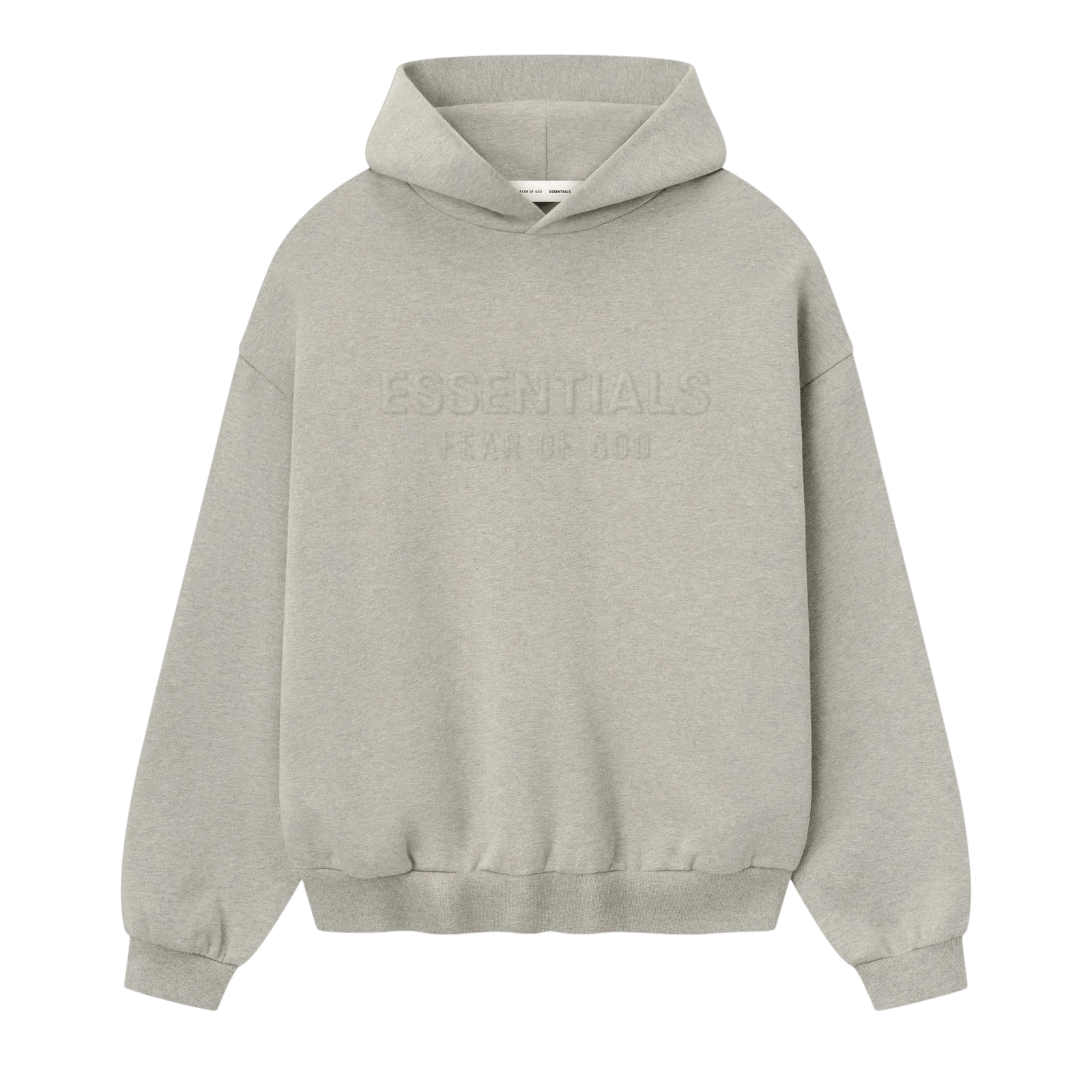 Fear of God Essentials Embossed Classic Fleece Hoodie Warm Heather - Im Your Wardrobe