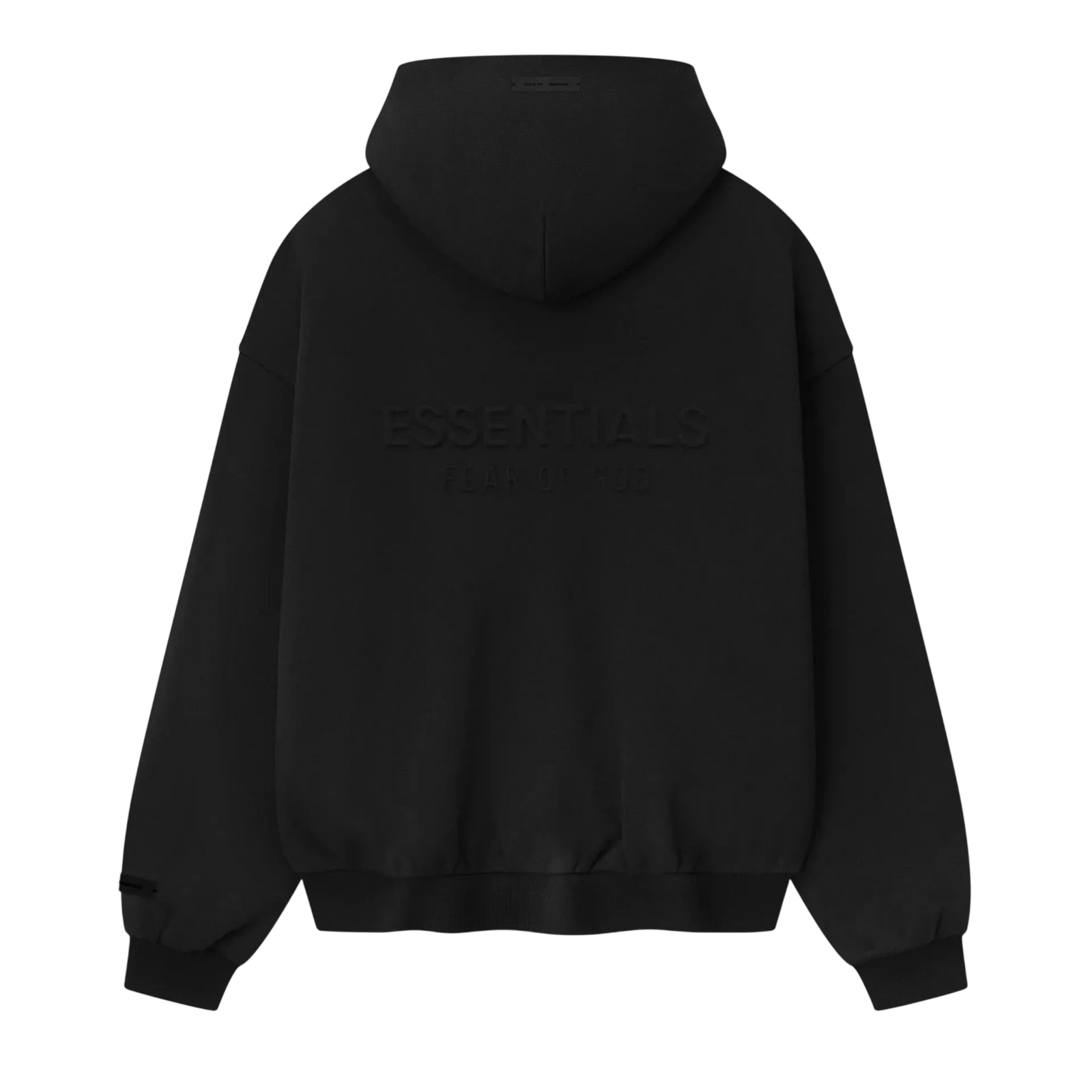 Fear of God Essentials Embossed Classic Fleece Zip - Up Hoodie Vintage Black - Im Your Wardrobe