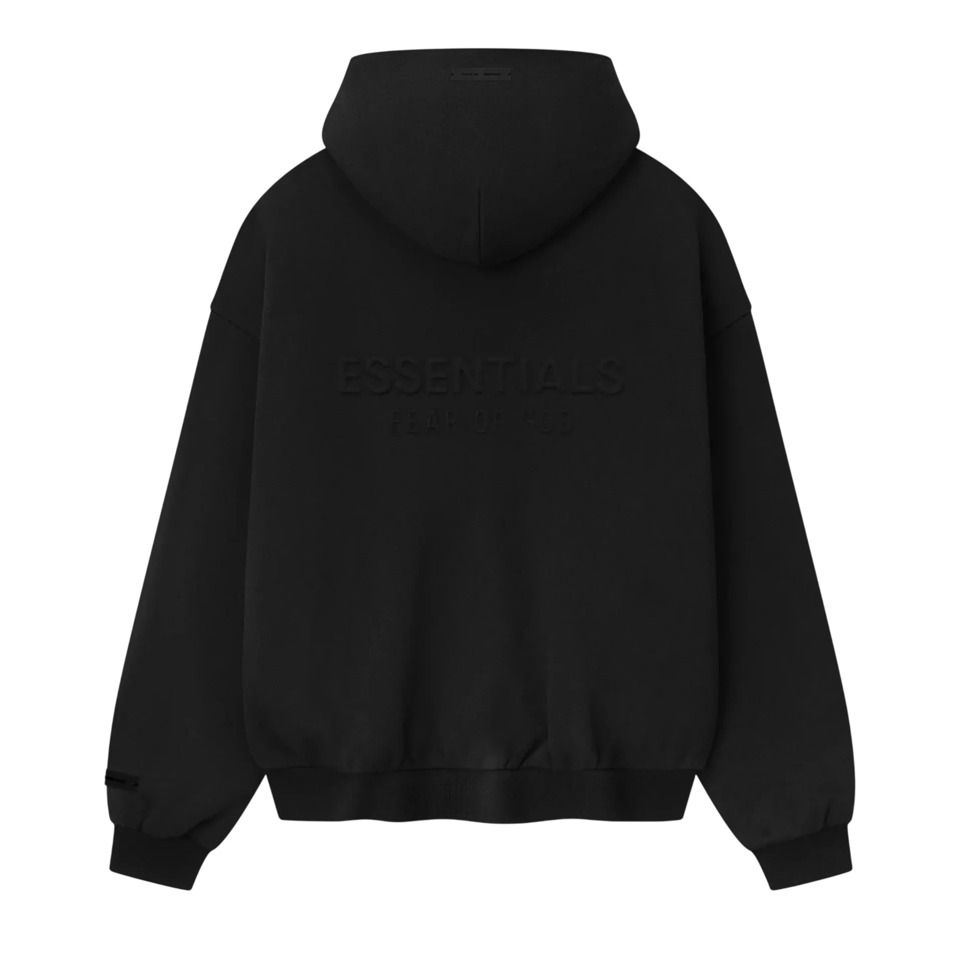 Fear of God Essentials Embossed Classic Fleece Zip - Up Hoodie Vintage Black - Im Your Wardrobe