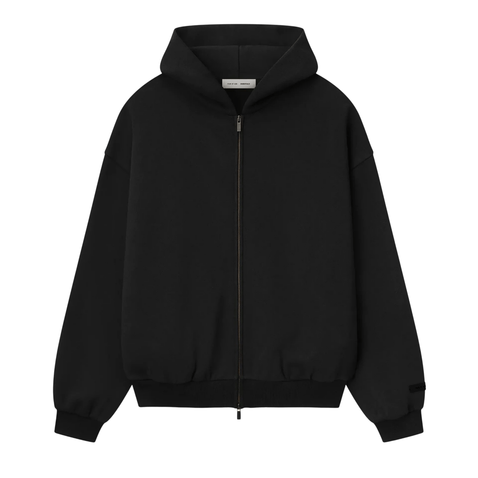 Fear of God Essentials Embossed Classic Fleece Zip - Up Hoodie Vintage Black - Im Your Wardrobe