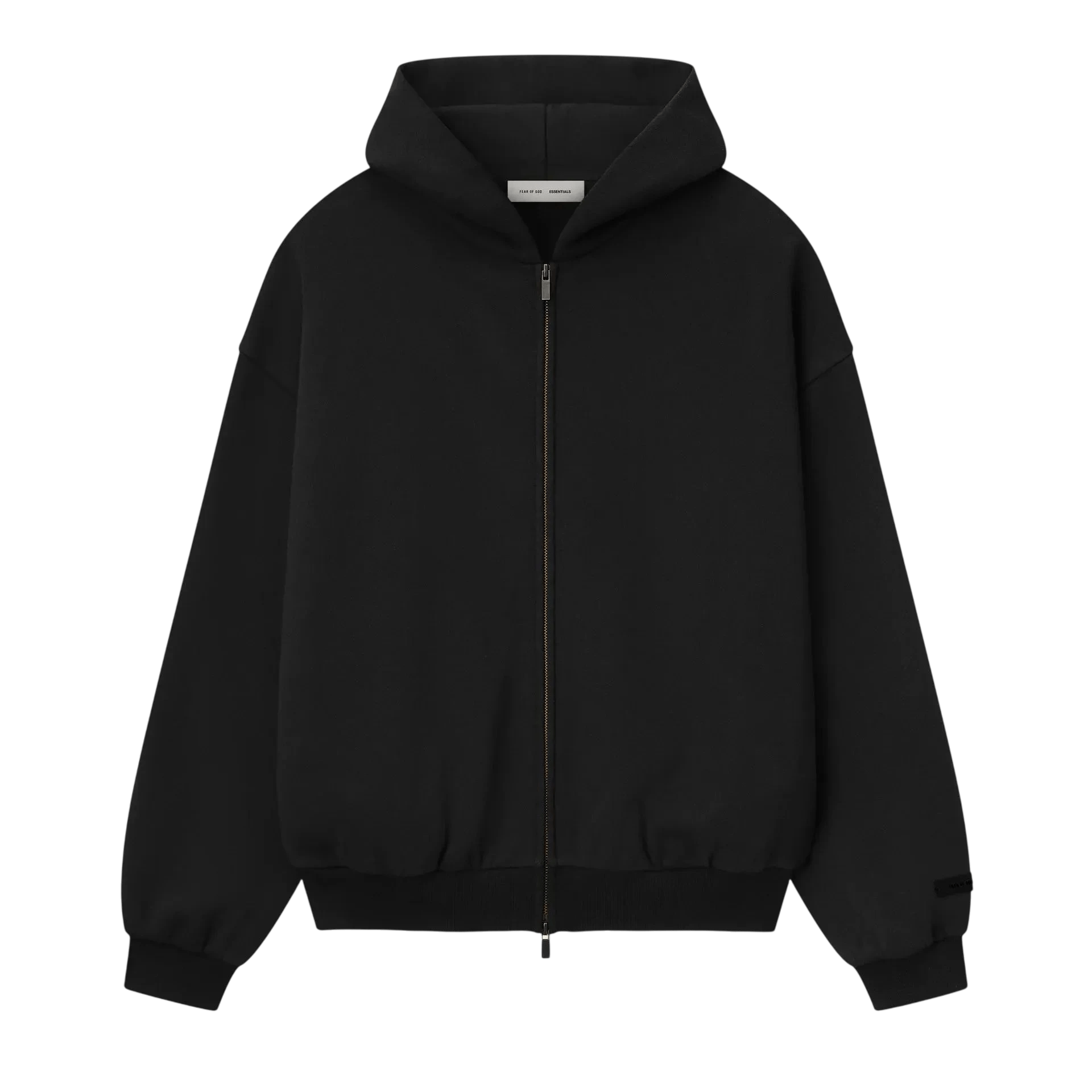 Fear of God Essentials Embossed Classic Fleece Zip - Up Hoodie Vintage Black - Im Your Wardrobe