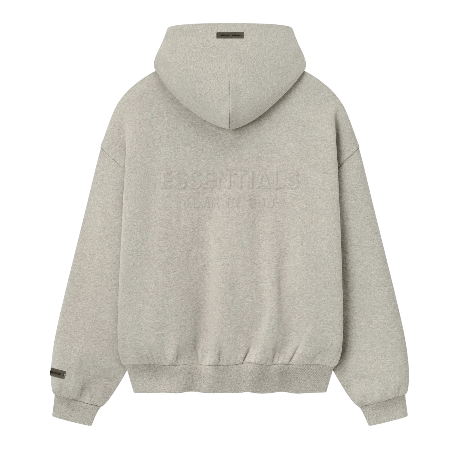 Fear of God Essentials Embossed Classic Fleece Zip - Up Hoodie Warm Heather - Im Your Wardrobe