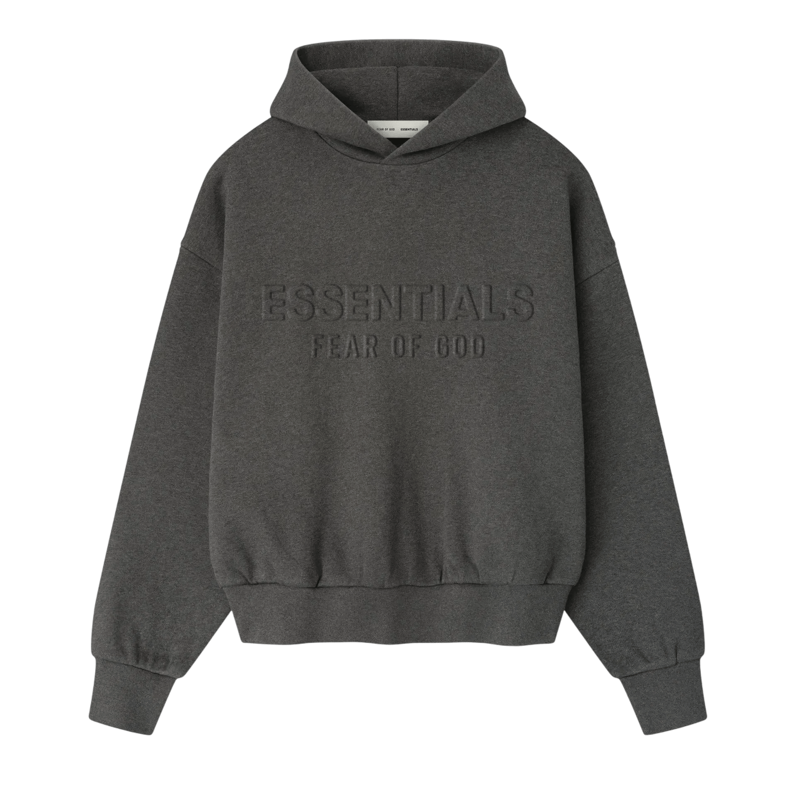 Fear of God Essentials Embossed Essentials Classic Hoodie Charcoal Heather - Im Your Wardrobe