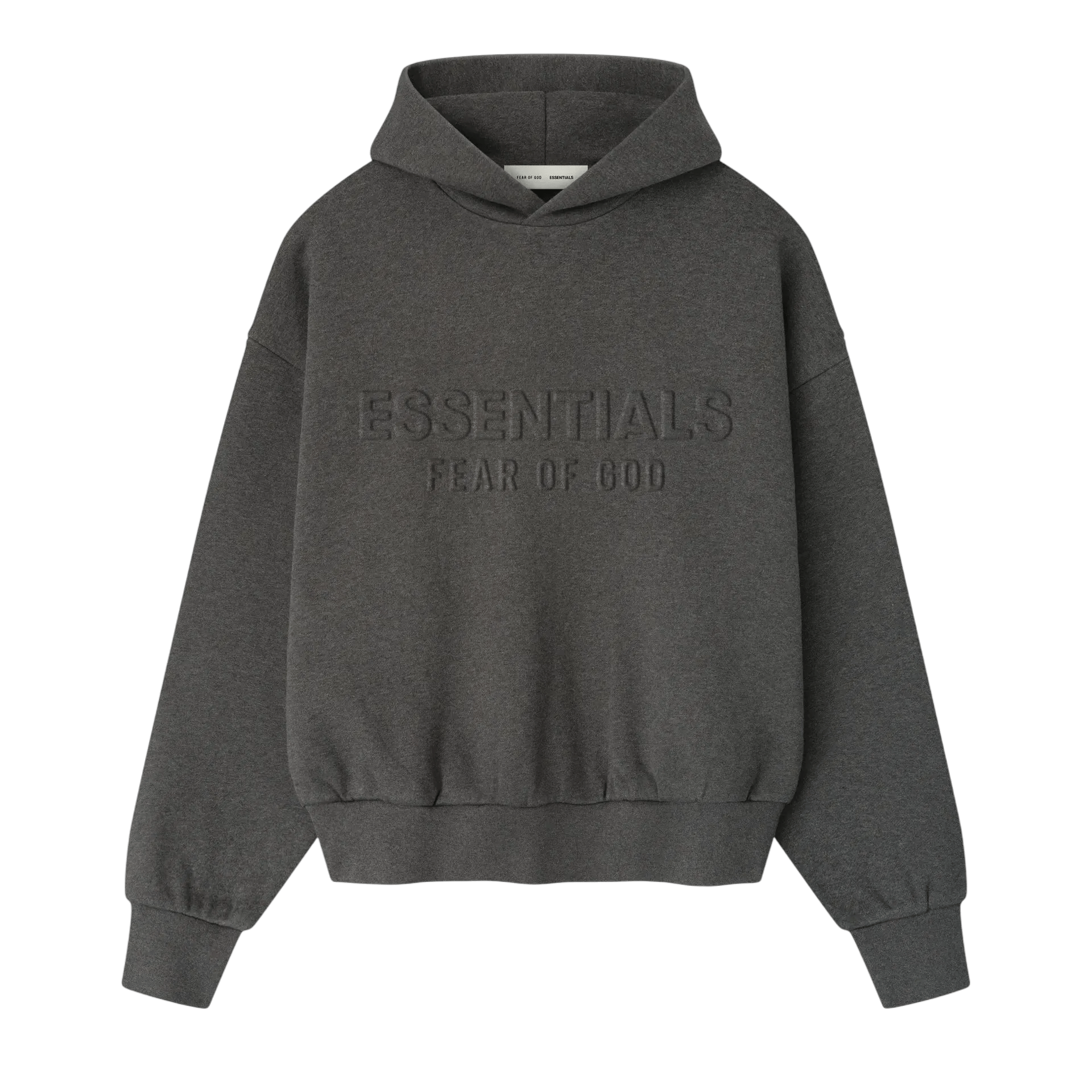 Fear of God Essentials Embossed Essentials Classic Hoodie Charcoal Heather - Im Your Wardrobe