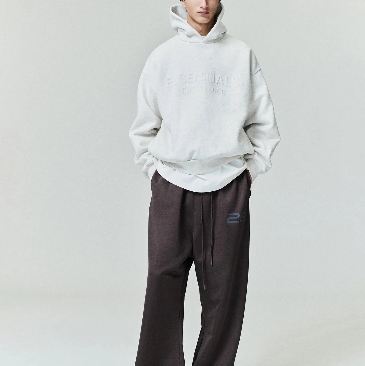 Fear of God Essentials Embossed Essentials Classic Hoodie Oatmeal Heather - Im Your Wardrobe