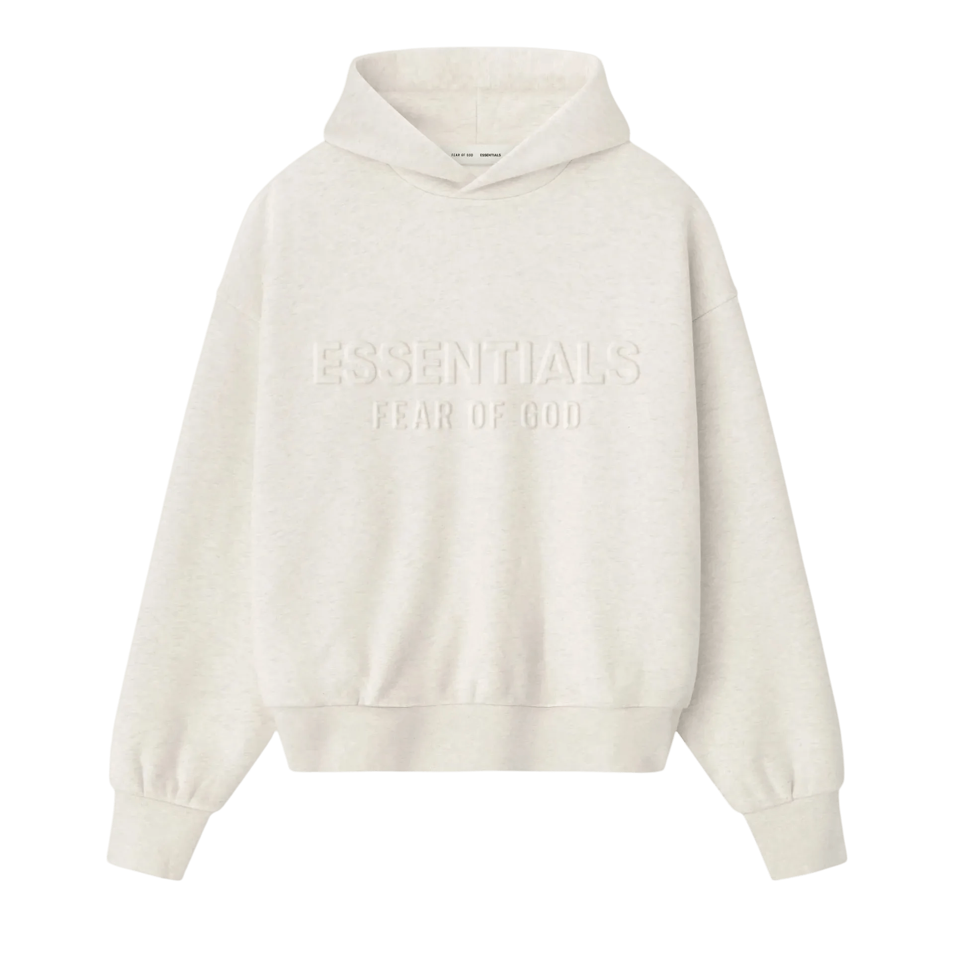 Fear of God Essentials Embossed Essentials Classic Hoodie Oatmeal Heather - Im Your Wardrobe