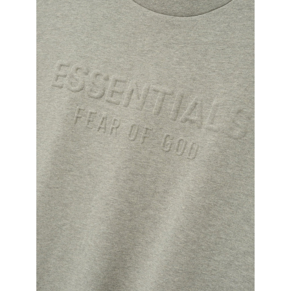 Fear of God Essentials Embossed FW26 90s Relaxed Crewneck Warm Heather - Im Your Wardrobe