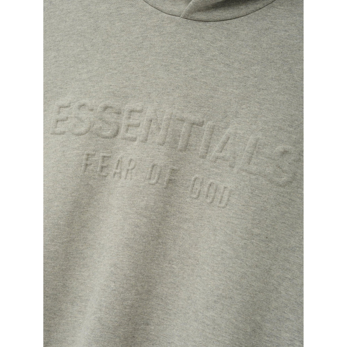 Fear of God Essentials Embossed FW26 90s Relaxed Hoodie Warm Heather - Im Your Wardrobe