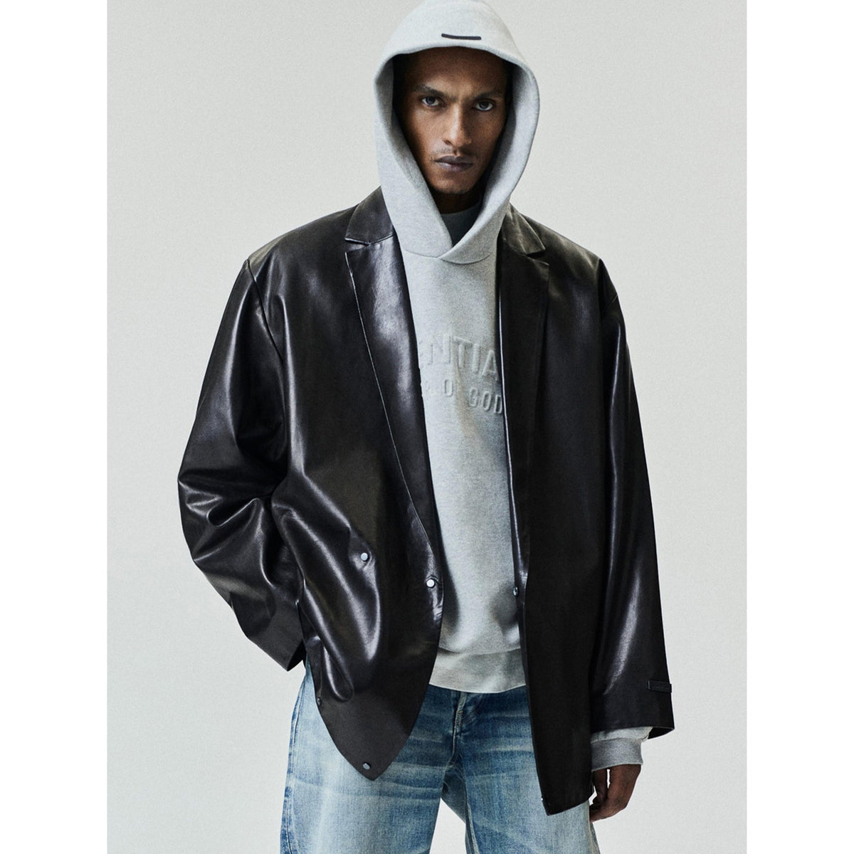 Fear of God Essentials Embossed FW26 90s Relaxed Hoodie Warm Heather - Im Your Wardrobe