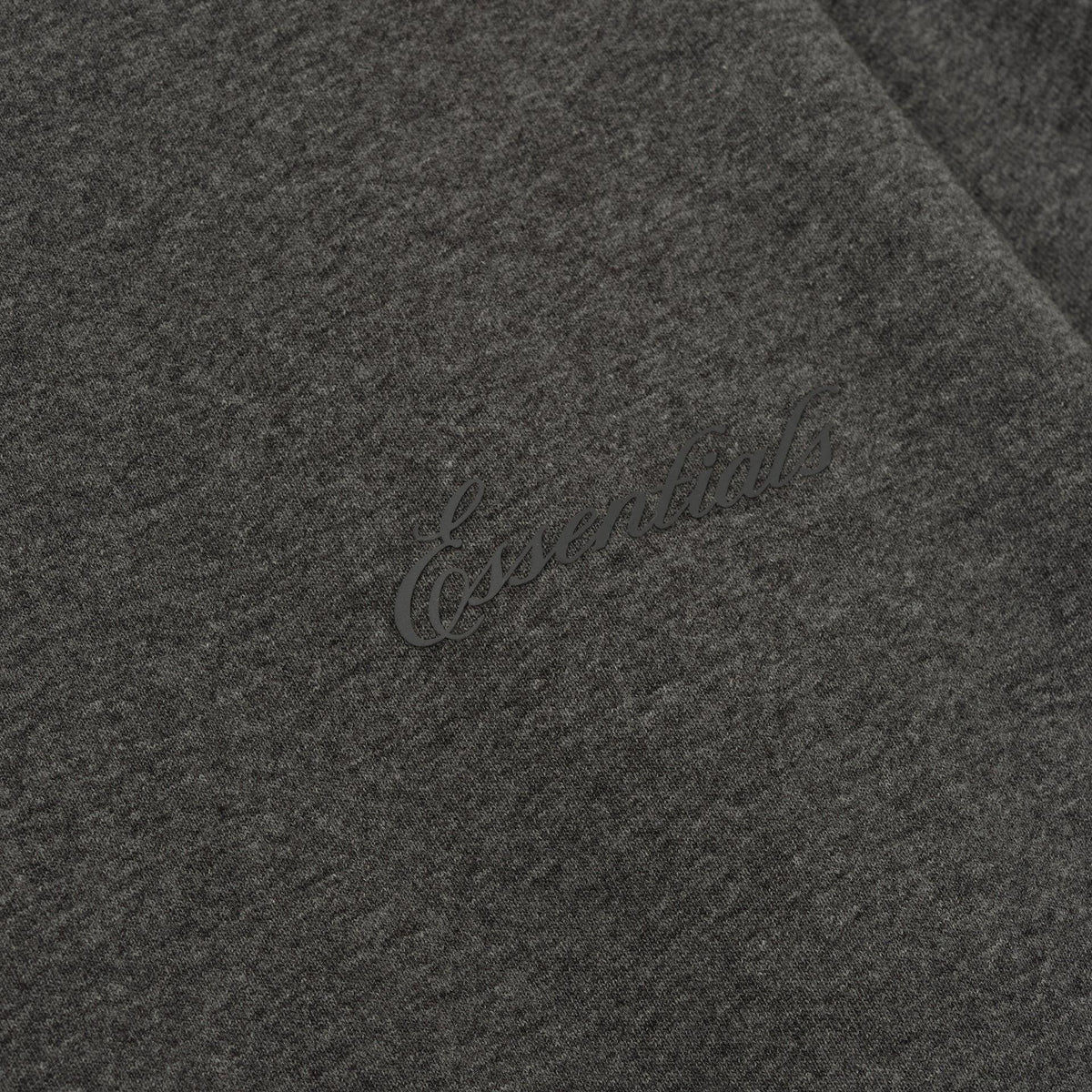 Fear of God Essentials Embroidered Classic Fit Hooded Long Sleeve Charcoal Heather - Im Your Wardrobe