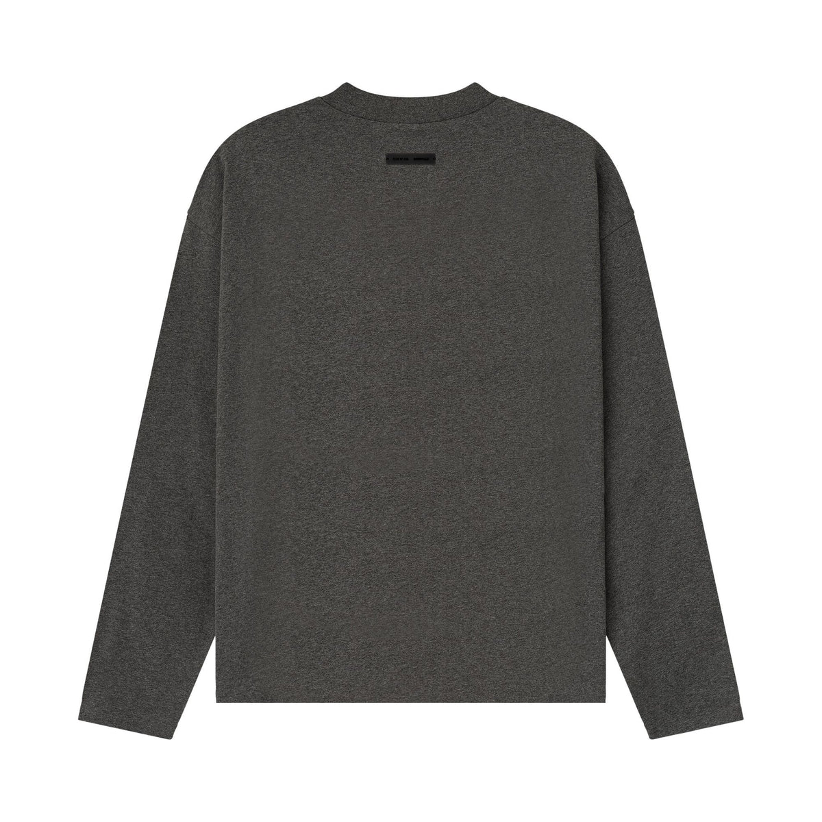 Fear of God Essentials Embroidered Classic Fit Long-Sleeve Charcoal Heather (FW25) - Im Your Wardrobe