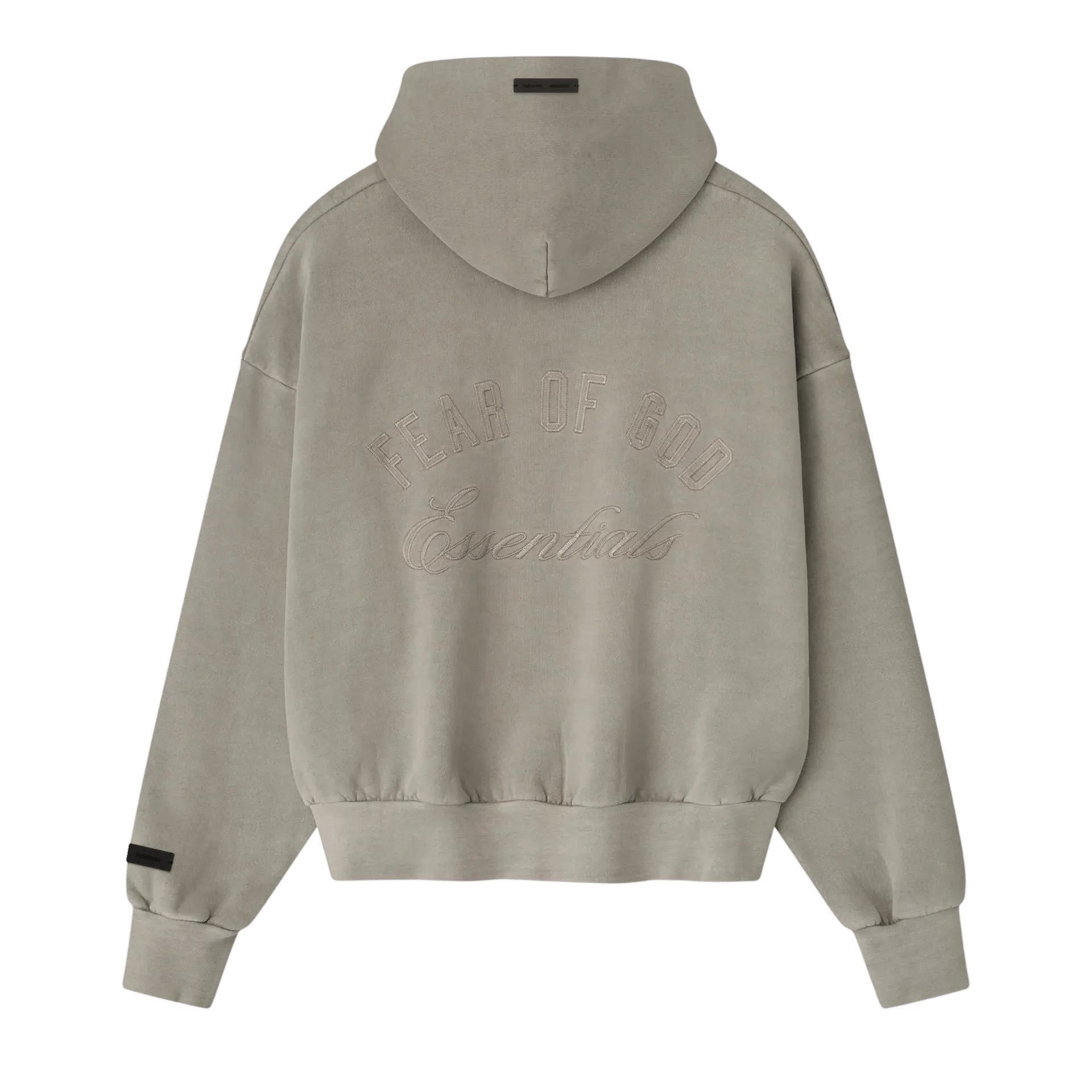 Fear of God Essentials Embroidered Classic Full Zip Hoodie Smoke Grey - Im Your Wardrobe