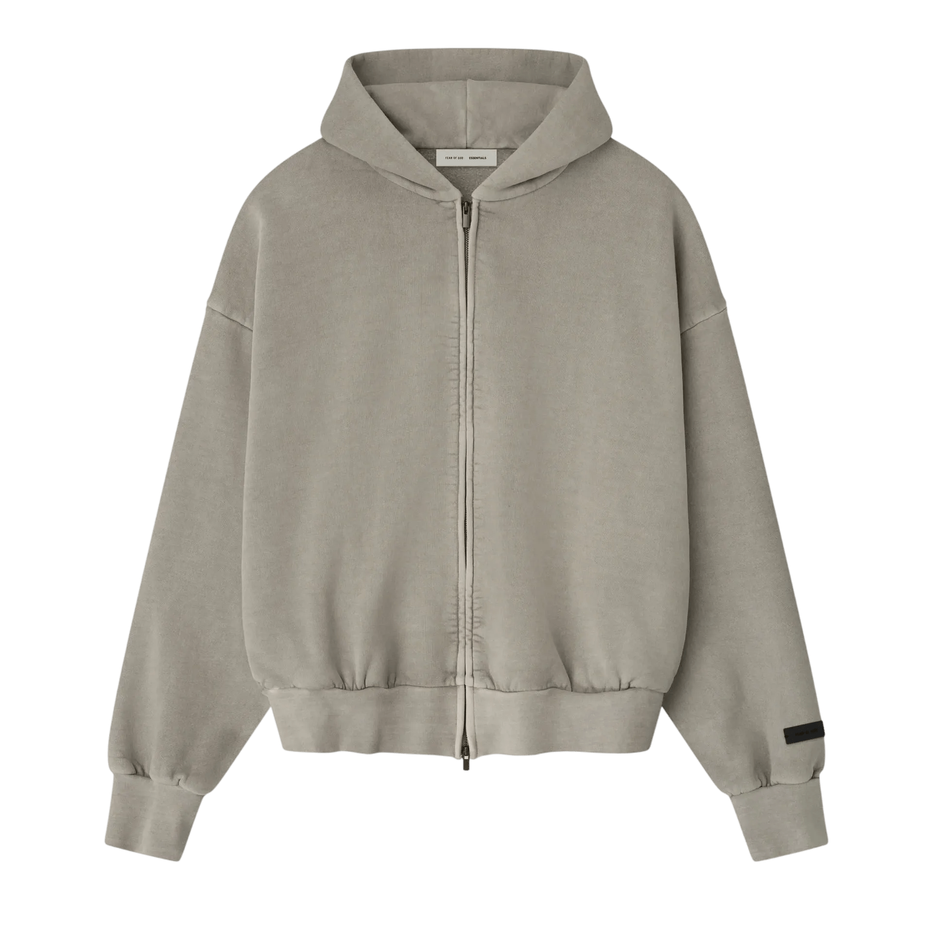 Fear of God Essentials Embroidered Classic Full Zip Hoodie Smoke Grey - Im Your Wardrobe