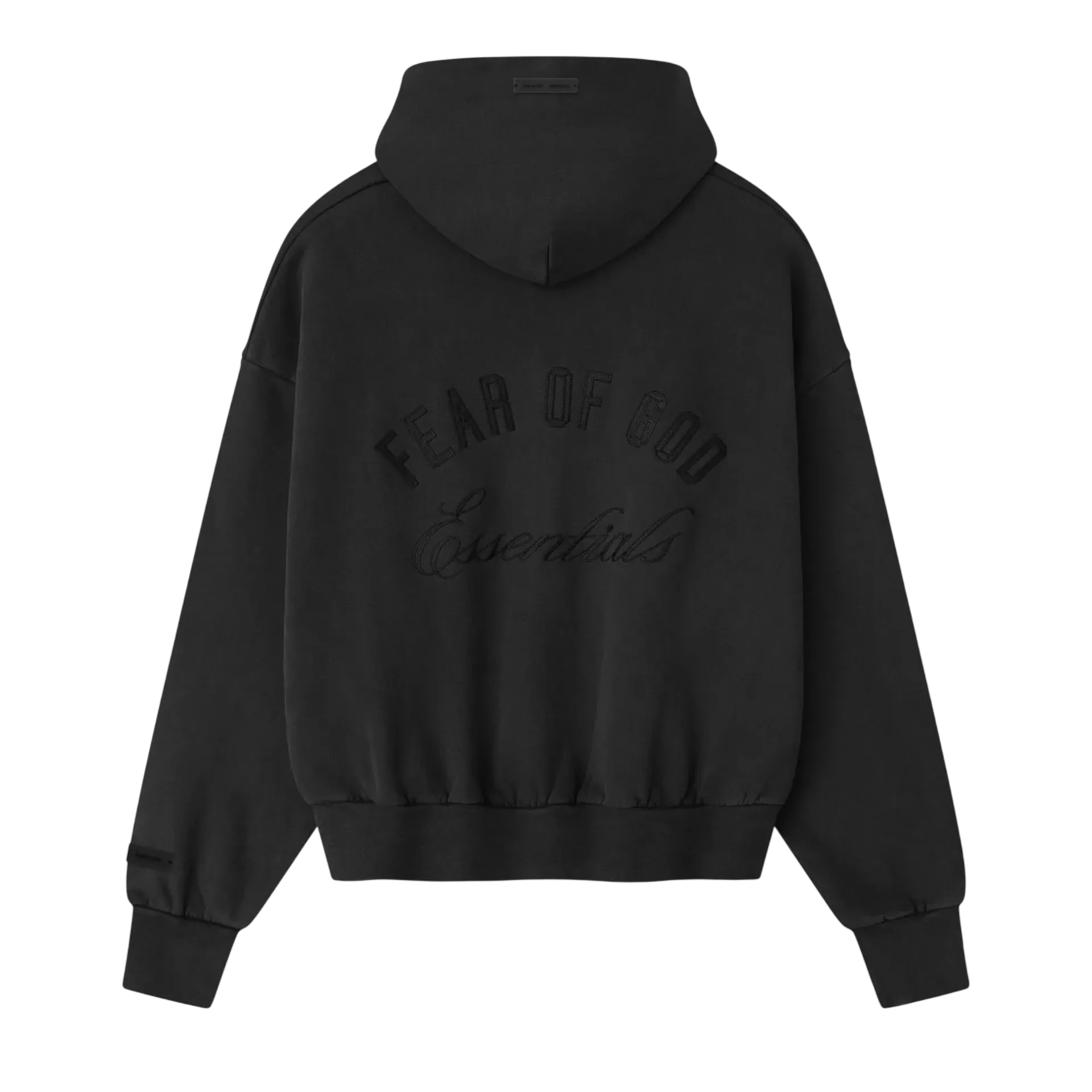 Fear of God Essentials Embroidered Classic Full Zip Hoodie Vintage Black - Im Your Wardrobe