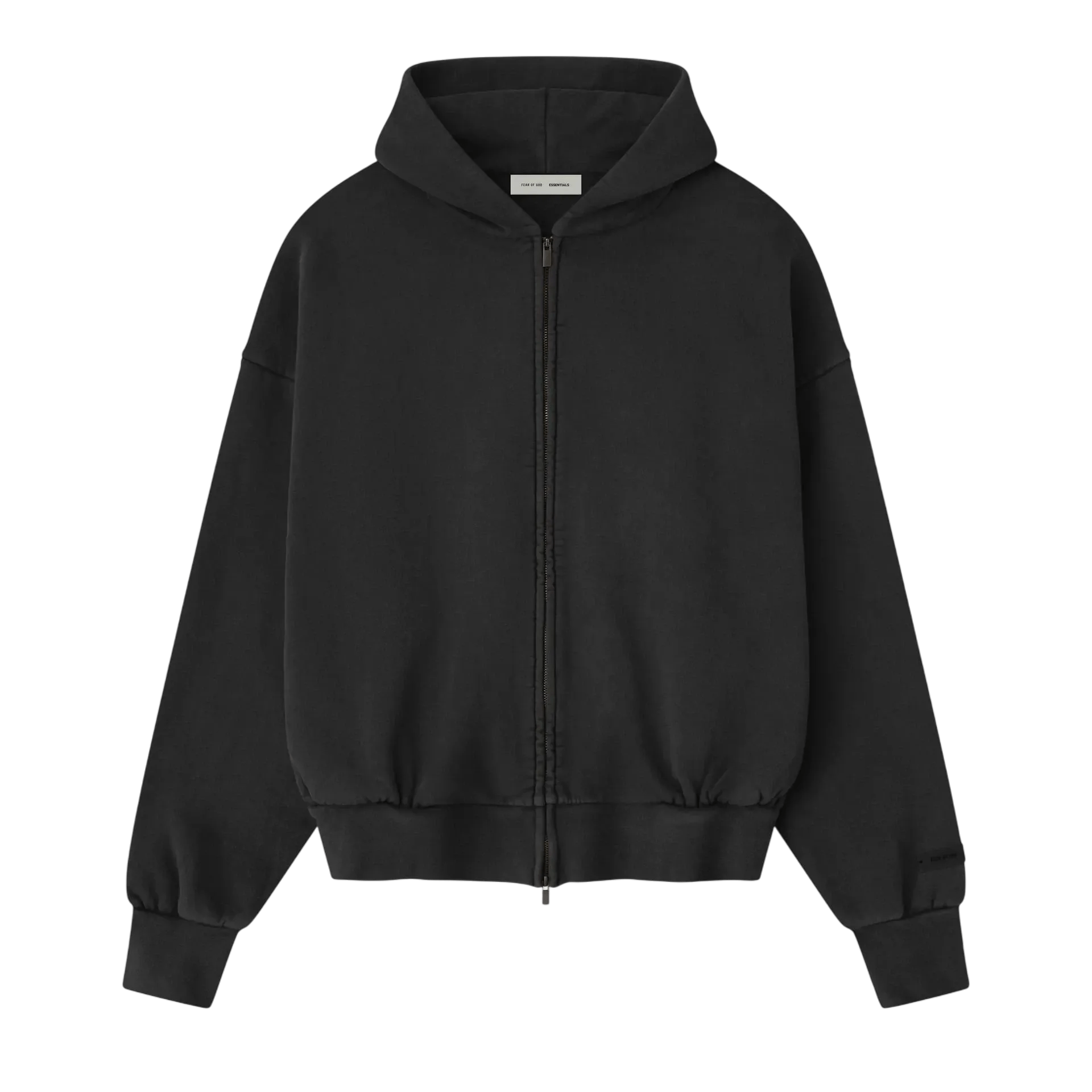 Fear of God Essentials Embroidered Classic Full Zip Hoodie Vintage Black - Im Your Wardrobe