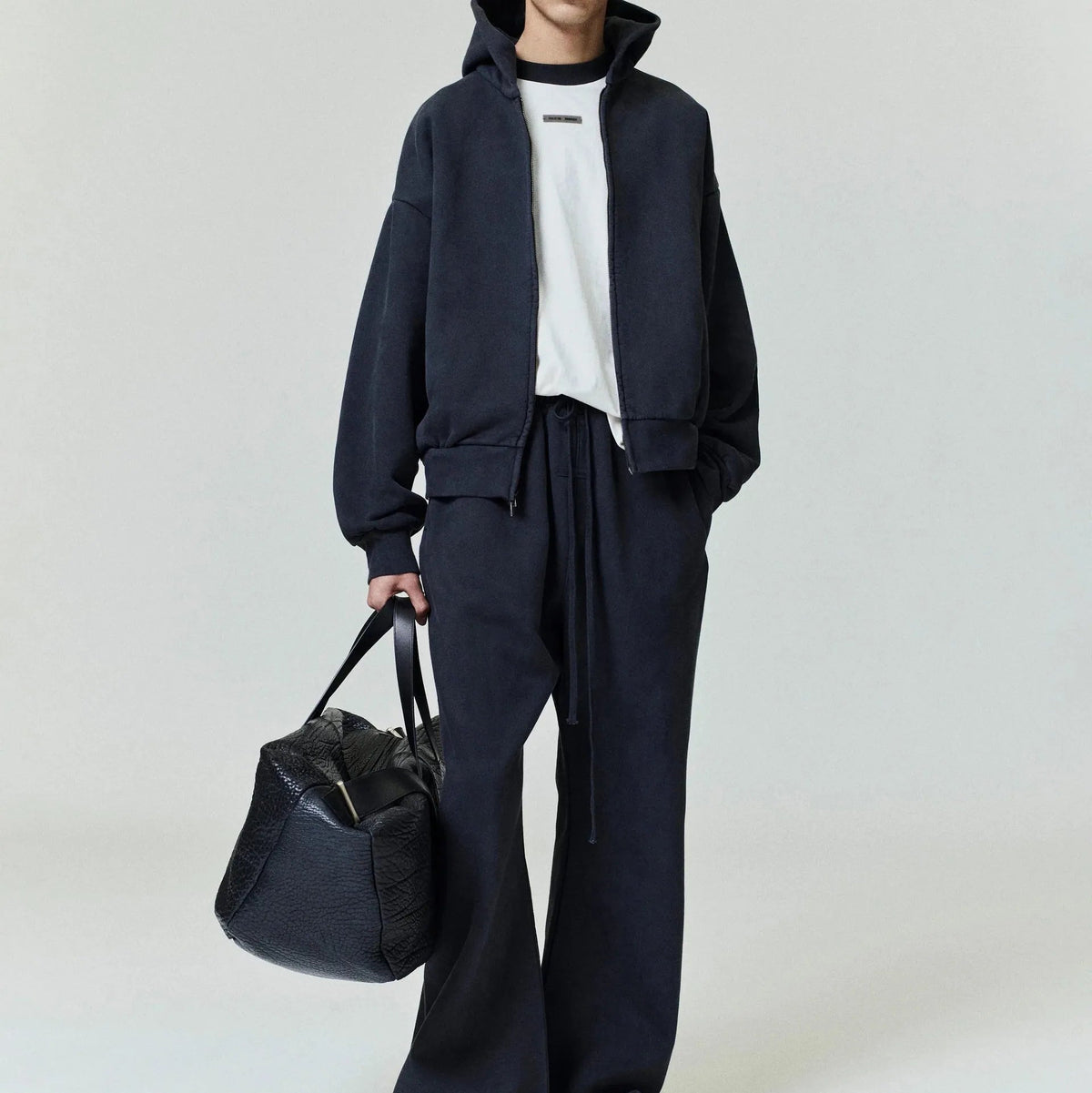 Fear of God Essentials Embroidered Classic Full Zip Hoodie Vintage Black - Im Your Wardrobe