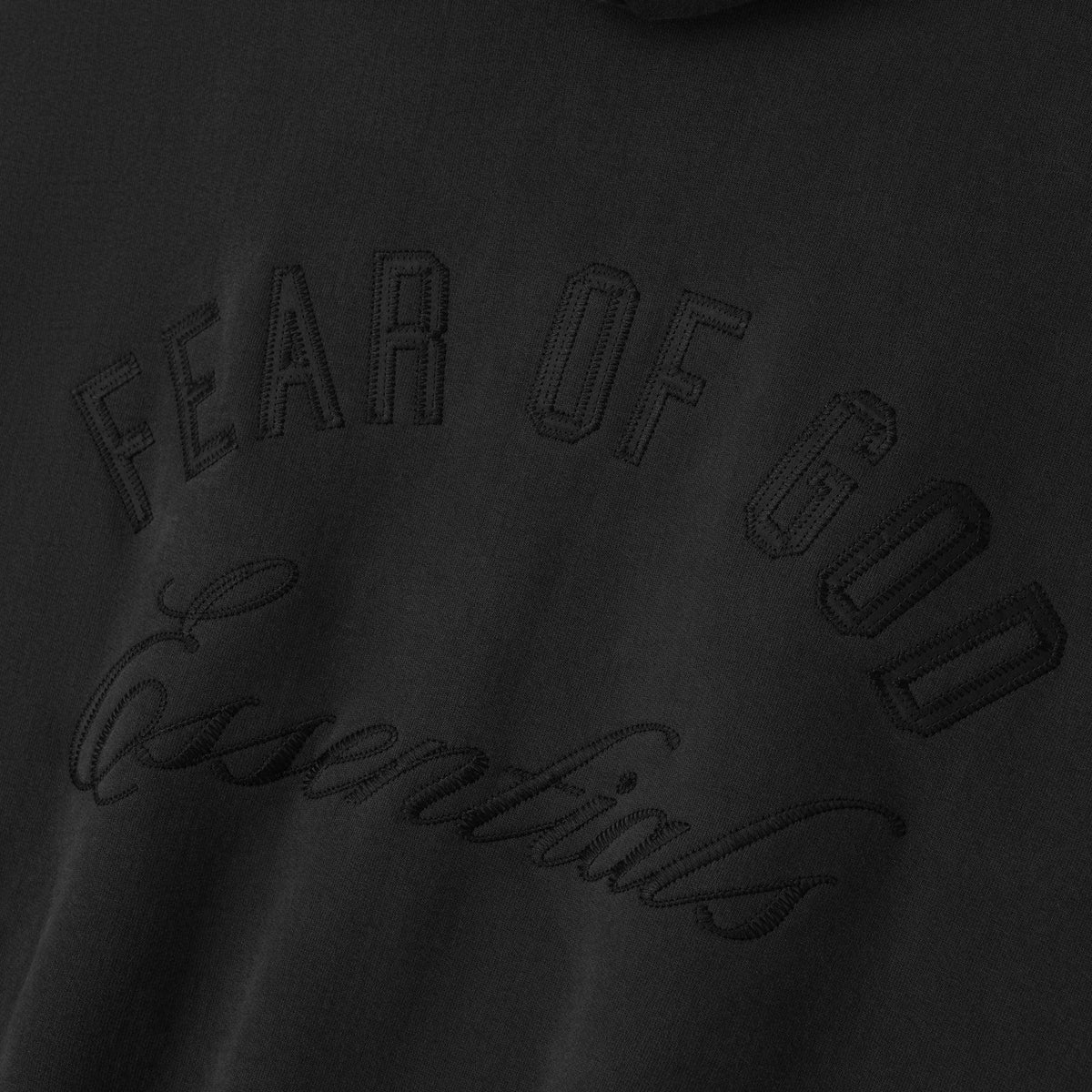 Fear of God Essentials Embroidered Classic Full Zip Hoodie Vintage Black - Im Your Wardrobe