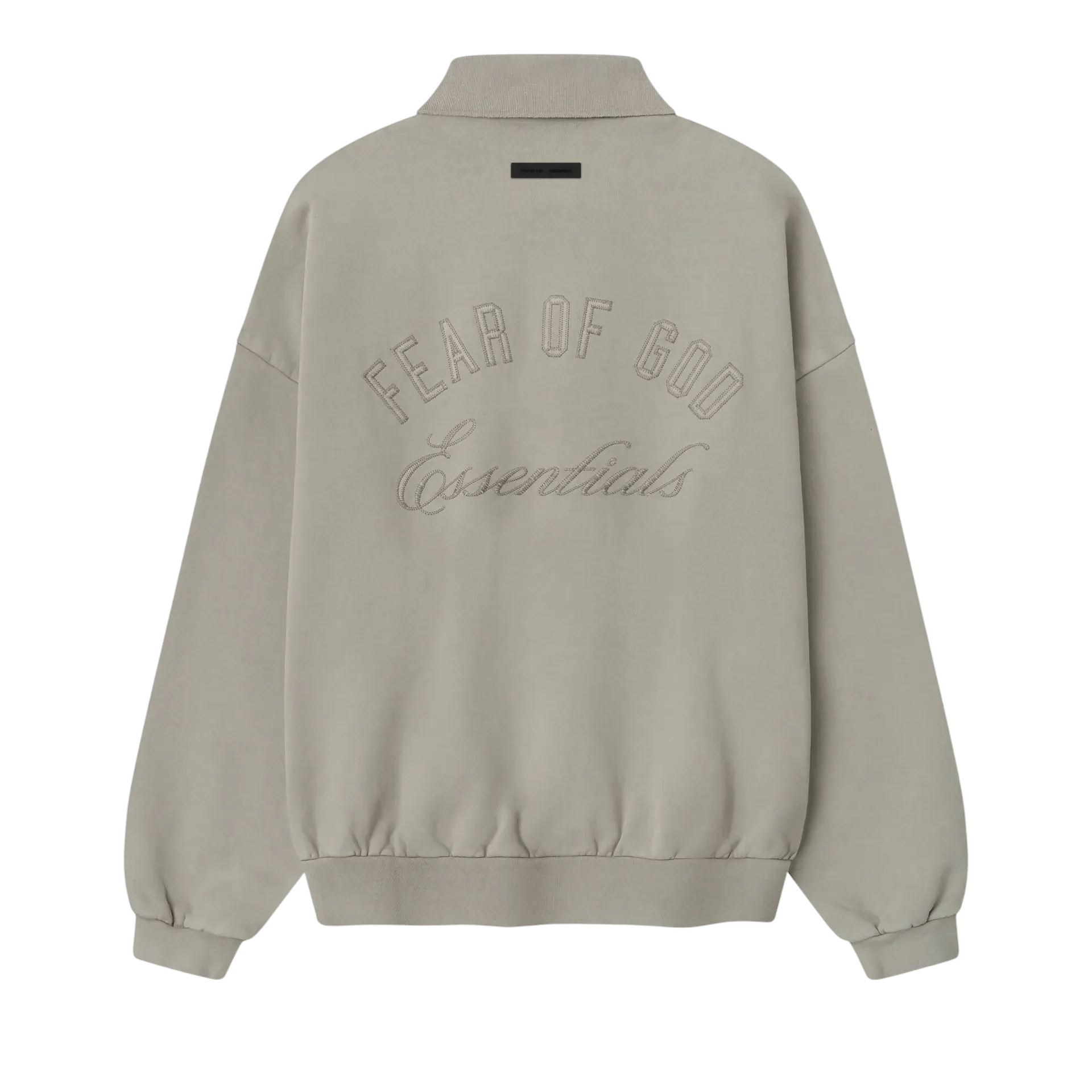 Fear of God Essentials Embroidered Classic Polo Sweatshirt Smoke Grey - Im Your Wardrobe