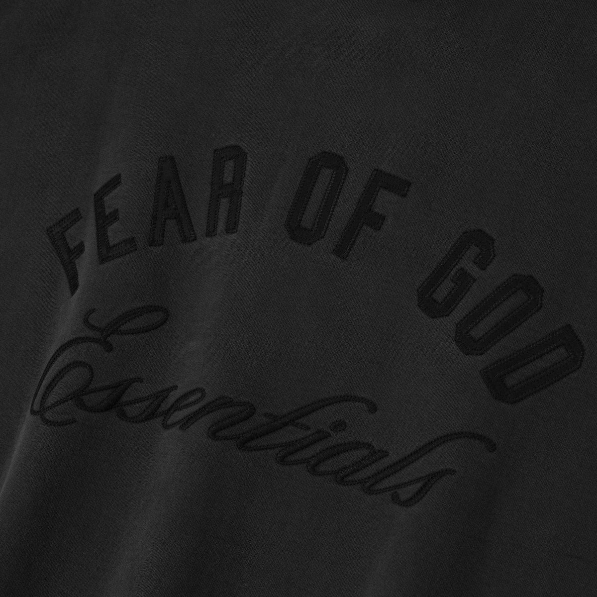 Fear of God Essentials Embroidered Classic Polo Sweatshirt Vintage Black - Im Your Wardrobe
