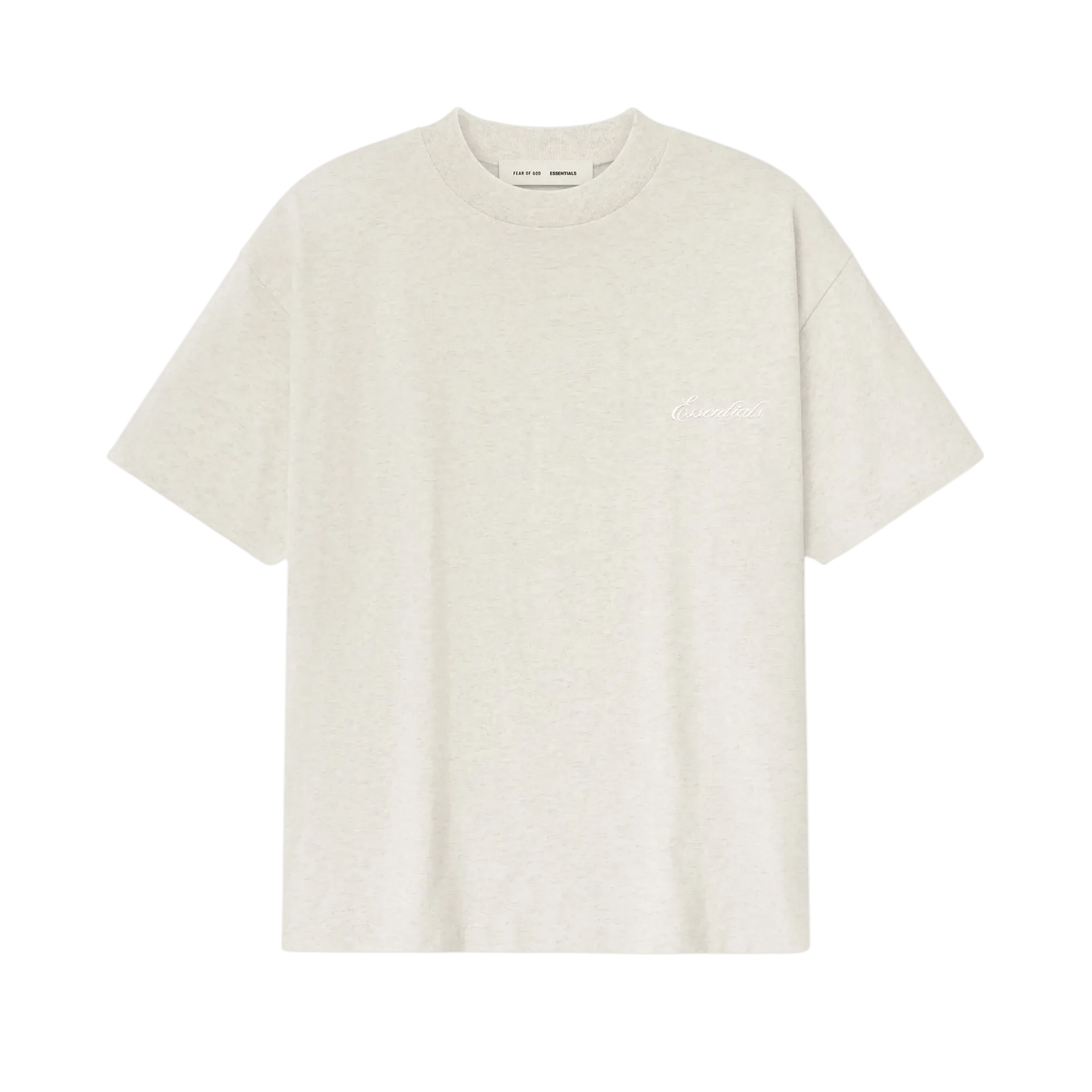 Fear of God Essentials Embroidered Classic Short Sleeve Tee Oatmeal Heather - Im Your Wardrobe