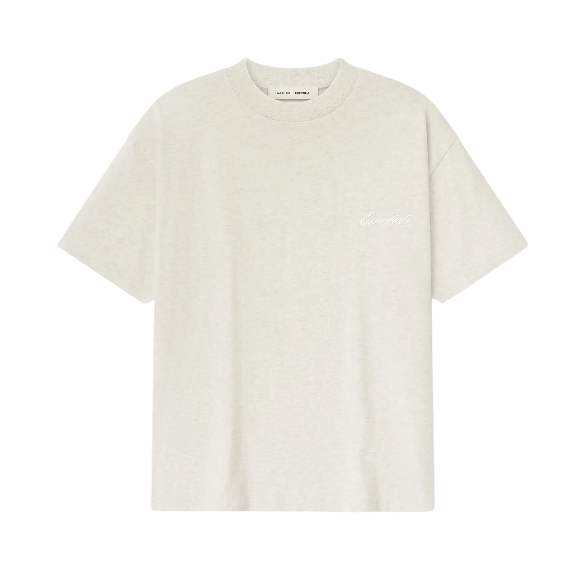 Fear of God Essentials Embroidered Classic Short Sleeve Tee Oatmeal Heather - Im Your Wardrobe