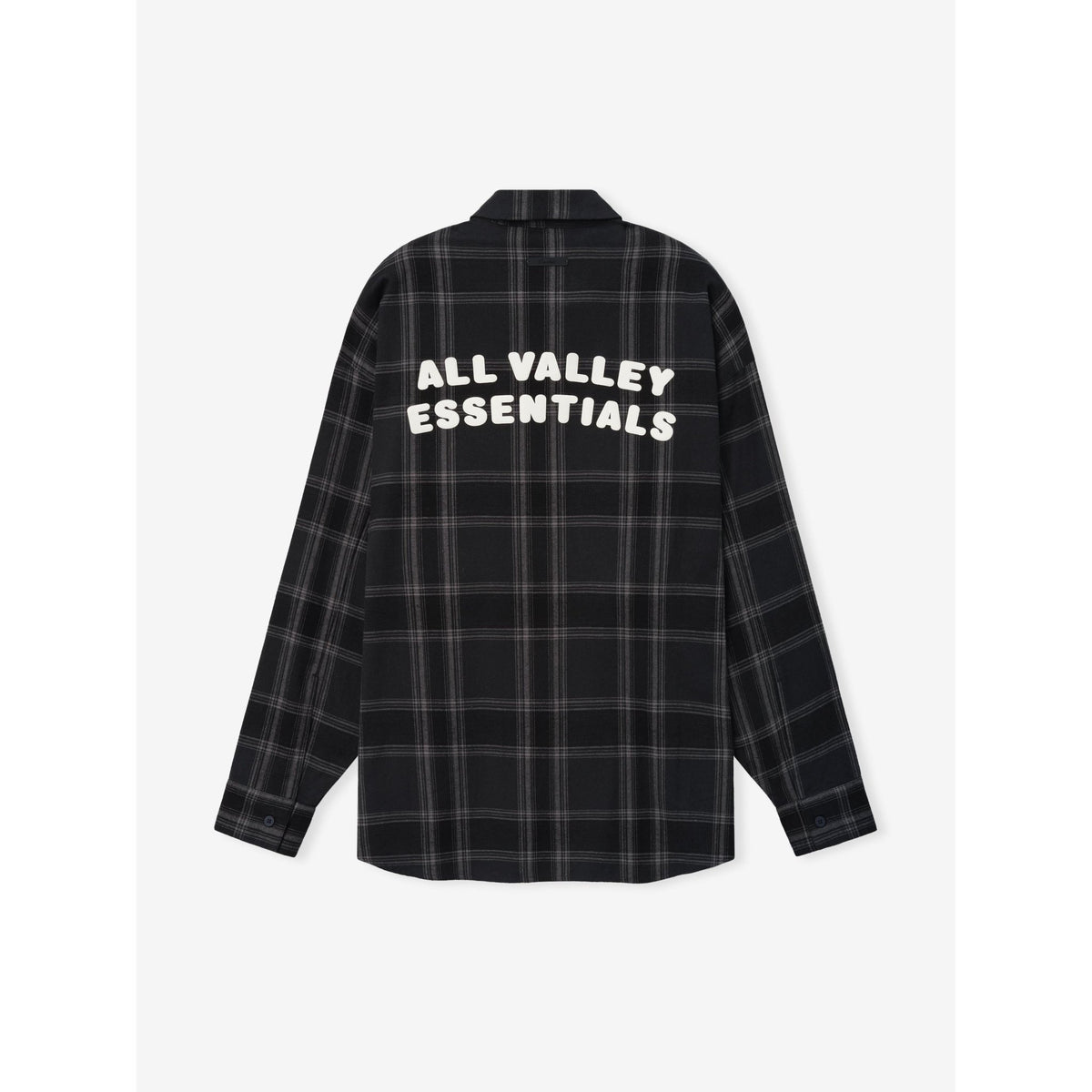 Fear of God Essentials Flannel Button Up Shirt Vintage Black Plaid - Im Your Wardrobe
