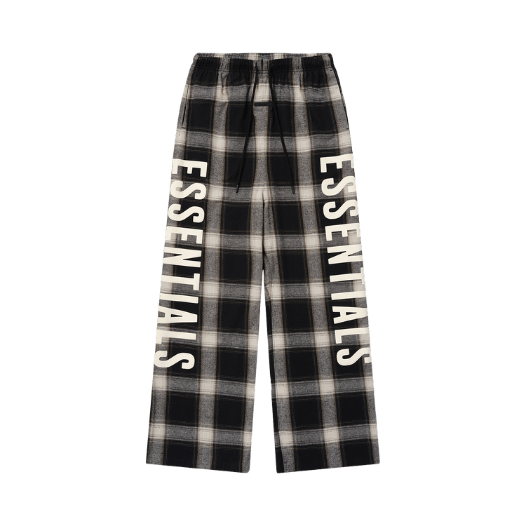 Fear of God Essentials Flannel Lounge Pant Iron Grey Plaid (SS26) - Im Your Wardrobe