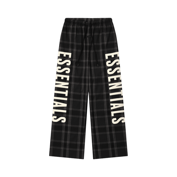 Fear of God Essentials Flannel Lounge Pant Vintage Black Plaid (SS26) - Im Your Wardrobe
