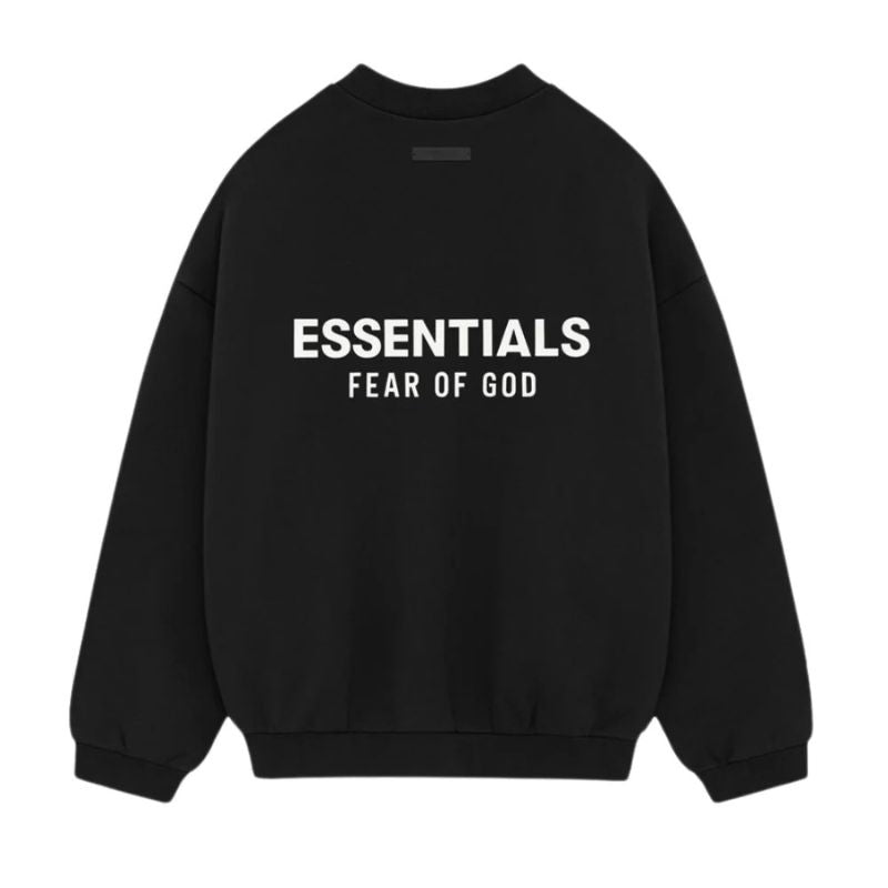 Fear of God Essentials Fleece Crewneck (FW24) Black - Im Your Wardrobe