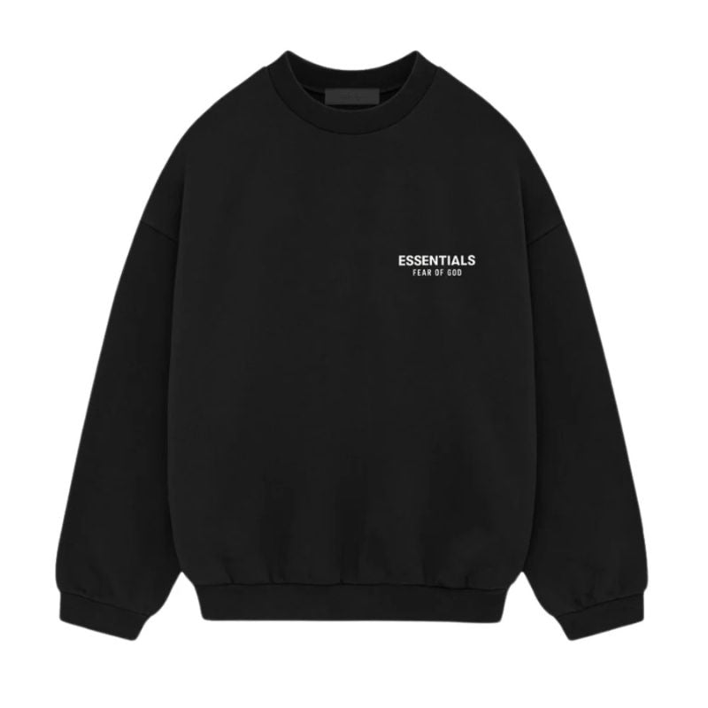 Fear of God Essentials Fleece Crewneck (FW24) Black - Im Your Wardrobe