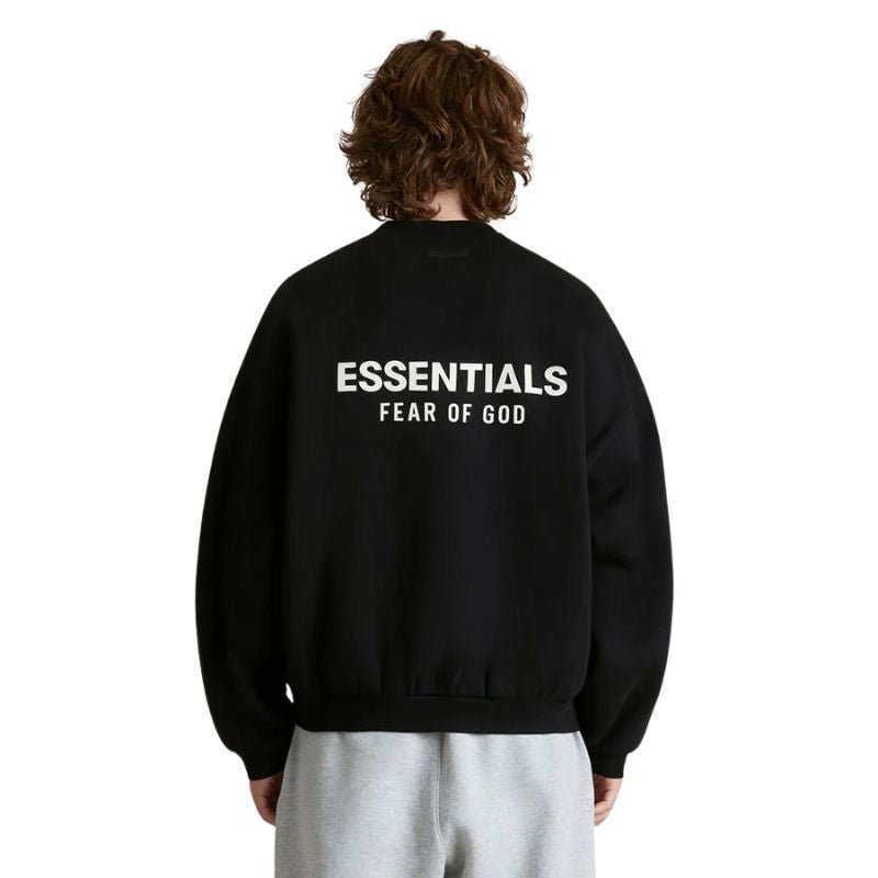 Fear of God Essentials Fleece Crewneck (FW24) Black - Im Your Wardrobe