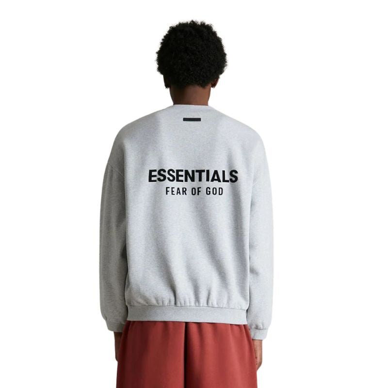 Fear of God Essentials Fleece Crewneck (Light Heather Gray) (FW24) - Im Your Wardrobe