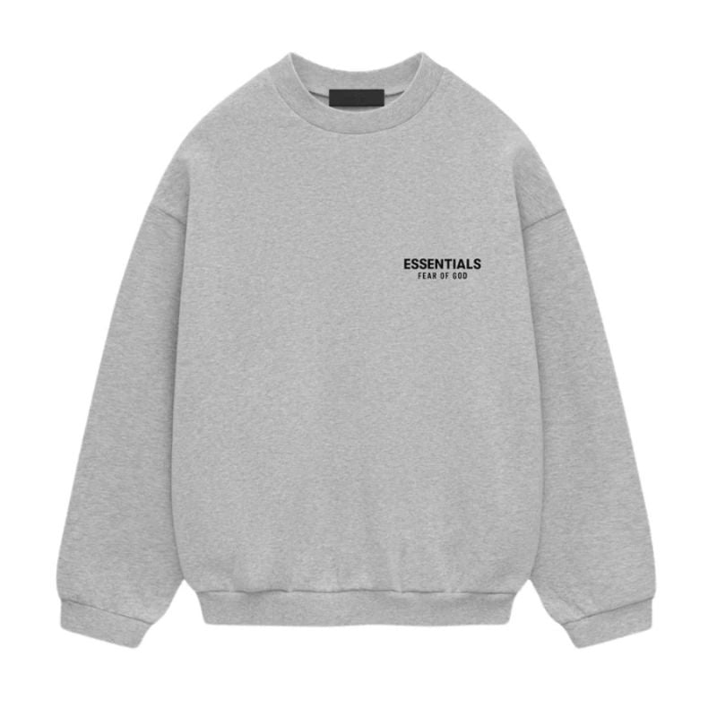 Fear of God Essentials Fleece Crewneck (Light Heather Gray) (FW24) - Im Your Wardrobe