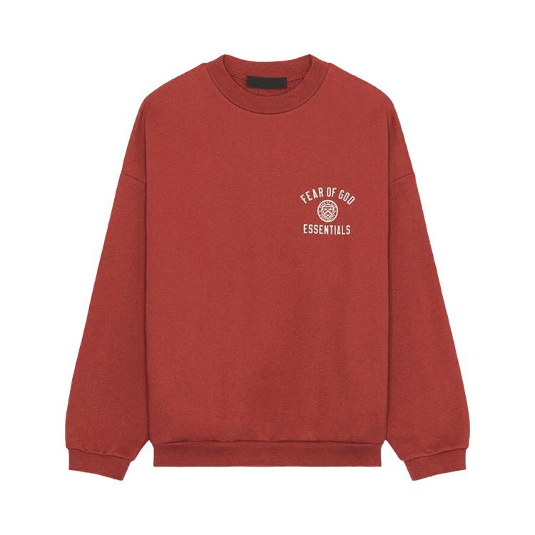 Fear of God Essentials Fleece Crewneck Red (FW24) - Im Your Wardrobe