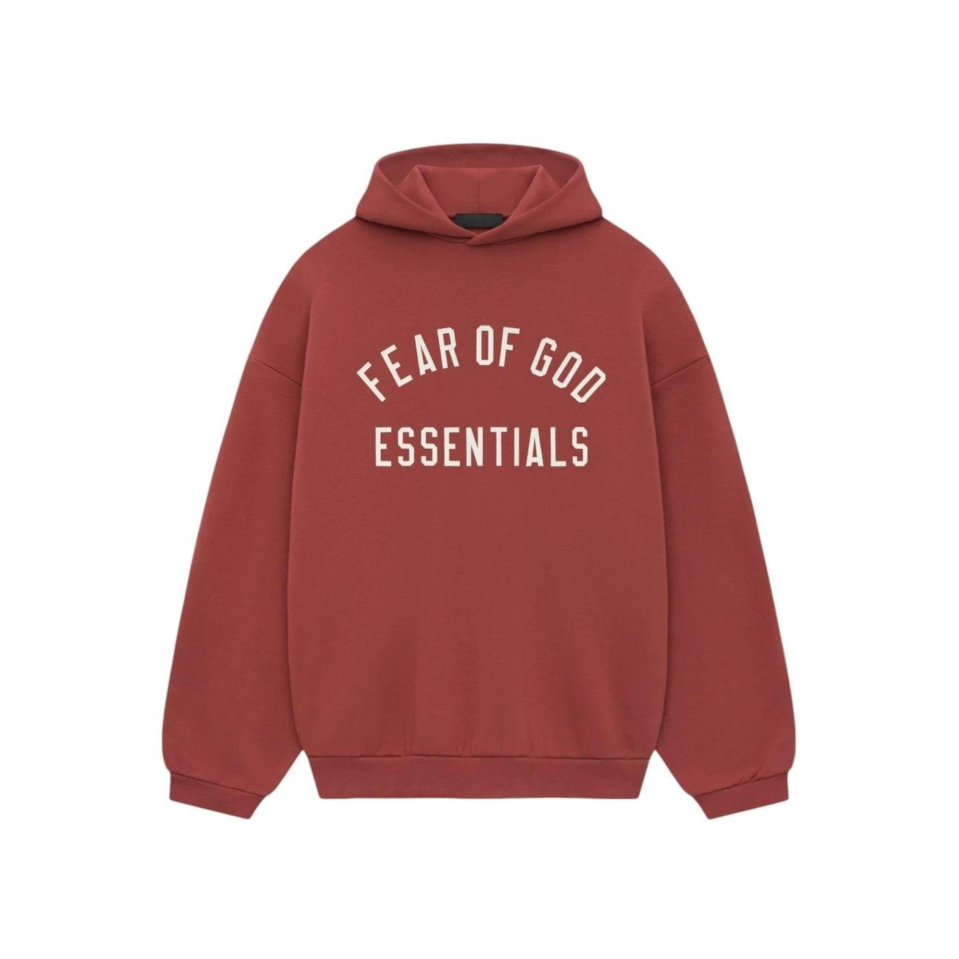 Fear of God Essentials Fleece Hoodie Crimson - Im Your Wardrobe