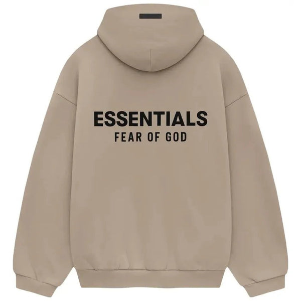 Fear of God ESSENTIALS Fleece Hoodie in Desert Sand Fear of God ESSENTIALS Fleece Hoodie in Desert Sand