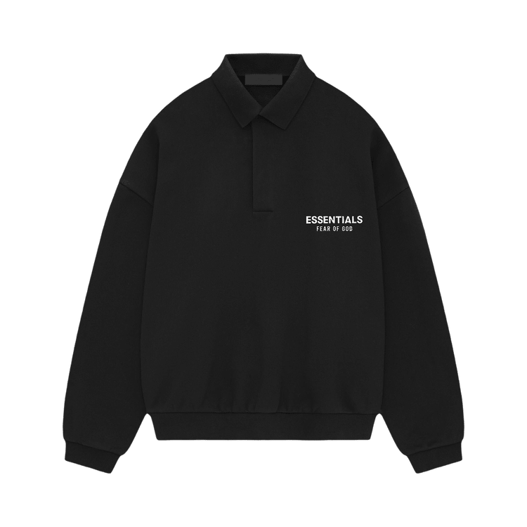 Fear of God Essentials Fleece Polo Black (FW24) - Im Your Wardrobe