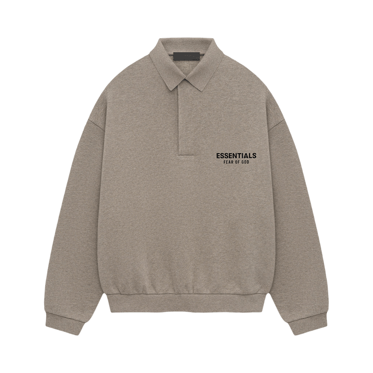 Fear of God Essentials Fleece Polo Heather Grey (FW24) - Im Your Wardrobe