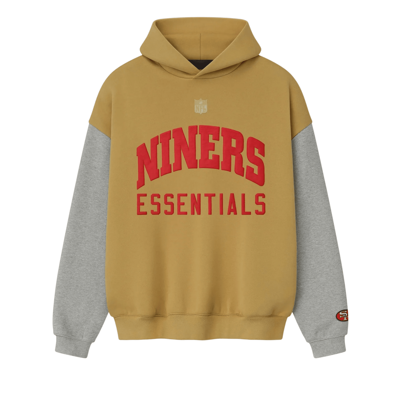 Fear of God Essentials Forty Niners Sport Hoodie Prairie Sand/Concrete Heather - Im Your Wardrobe