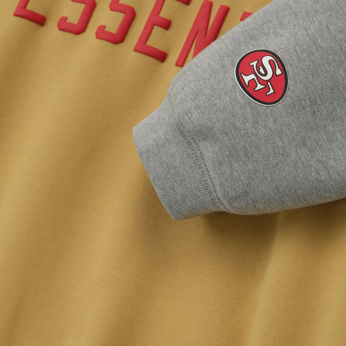 Fear of God Essentials Forty Niners Sport Hoodie Prairie Sand/Concrete Heather - Im Your Wardrobe