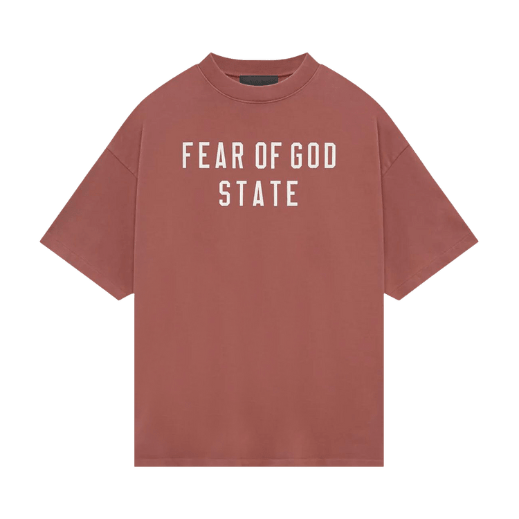 Fear of God Essentials Heavy Crewneck Tee Crimson (FW24) - Im Your Wardrobe