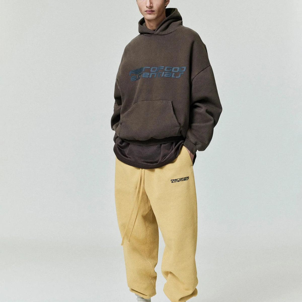 Fear of God Essentials Heavy Fleece 90s Hoodie Brown - Im Your Wardrobe
