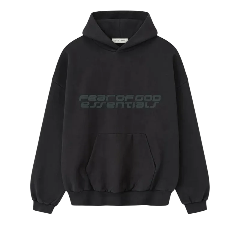 Fear of God Essentials Heavy Fleece 90s Hoodie Vintage Black - Im Your Wardrobe