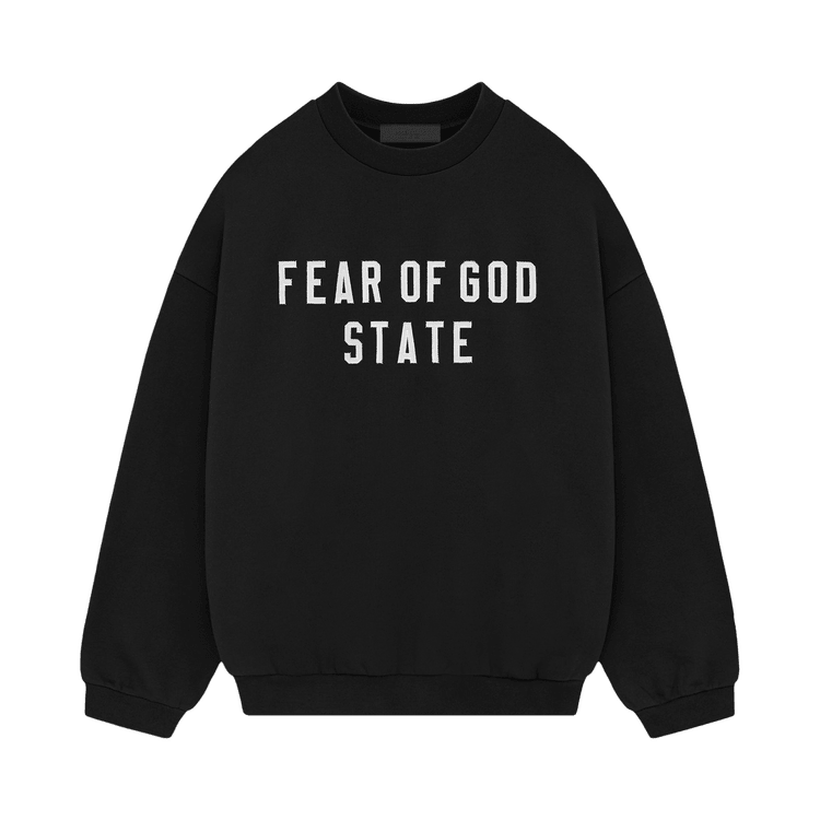 Fear of God Essentials Heavy Fleece Crewneck Black (FW24) - Im Your Wardrobe
