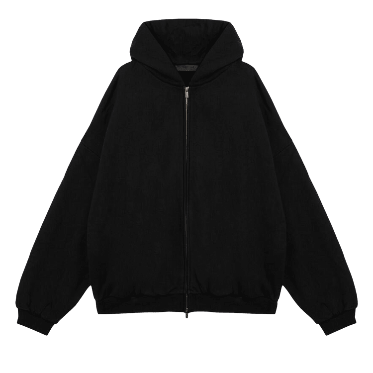 Fear of God Essentials Heavy Fleece Full Zip Hoodie Black (FW24) - Im Your Wardrobe
