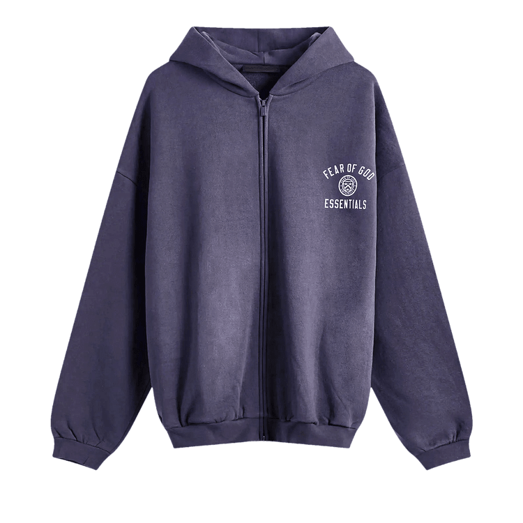 Fear of God Essentials Heavy Fleece Full Zip Hoodie Marine Blue (FW24) - Im Your Wardrobe
