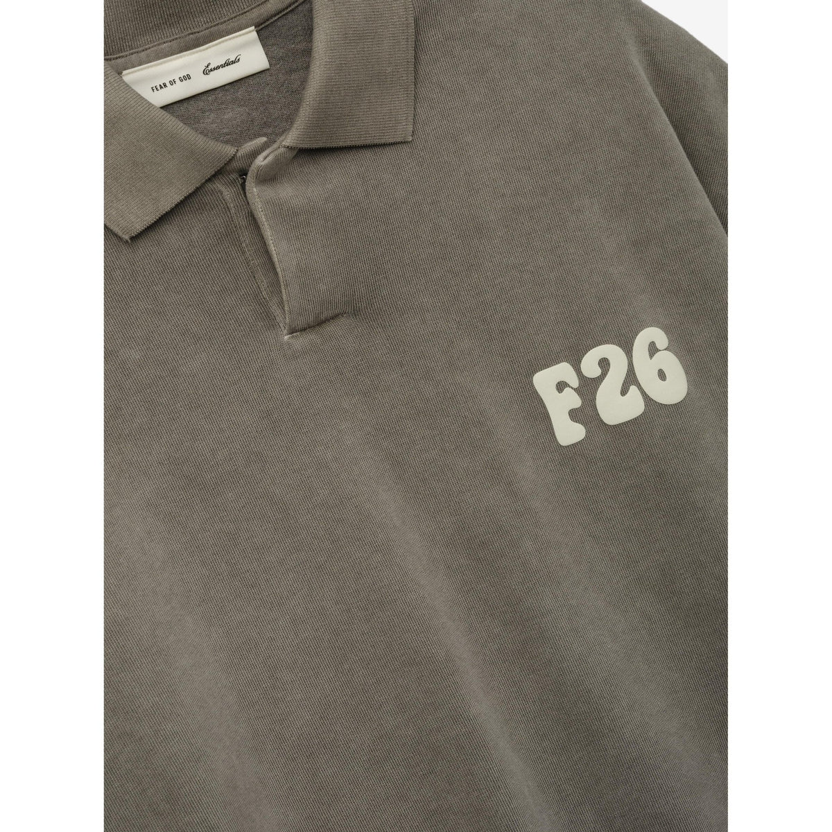 Fear of God Essentials Heavy Jersey Cropped Polo Washed Seal - Im Your Wardrobe