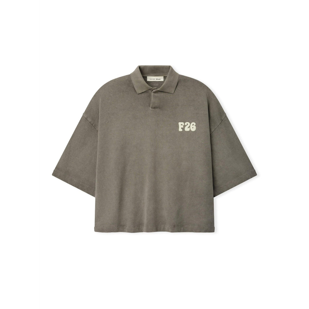 Fear of God Essentials Heavy Jersey Cropped Polo Washed Seal - Im Your Wardrobe