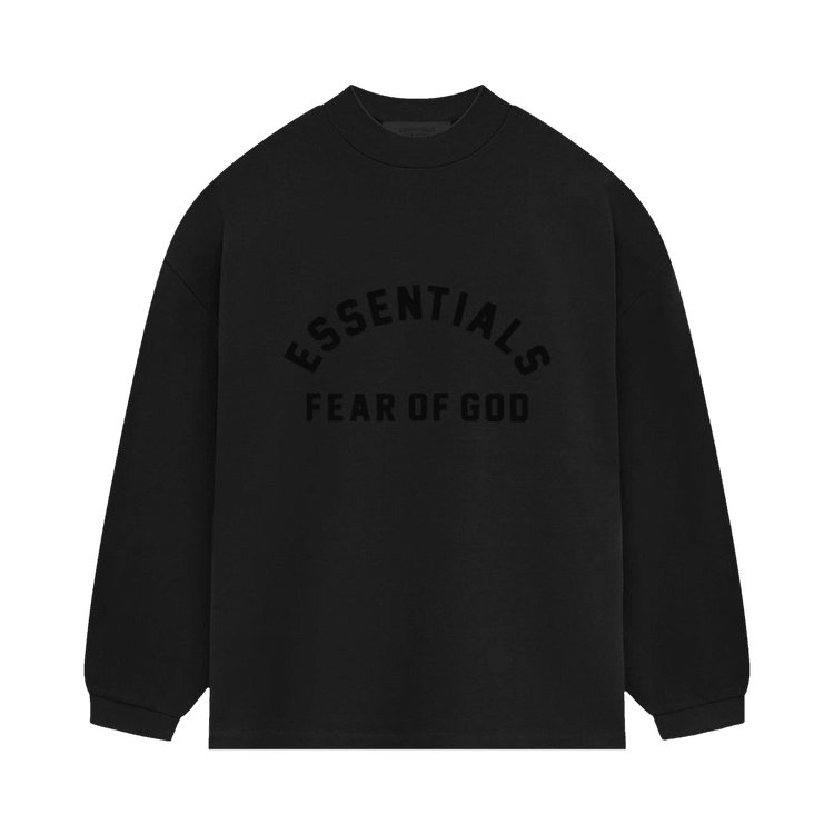 Fear of God Essentials Heavy Jersey Long-Sleeve T-Shirt Jet Black (SS24) - Im Your Wardrobe