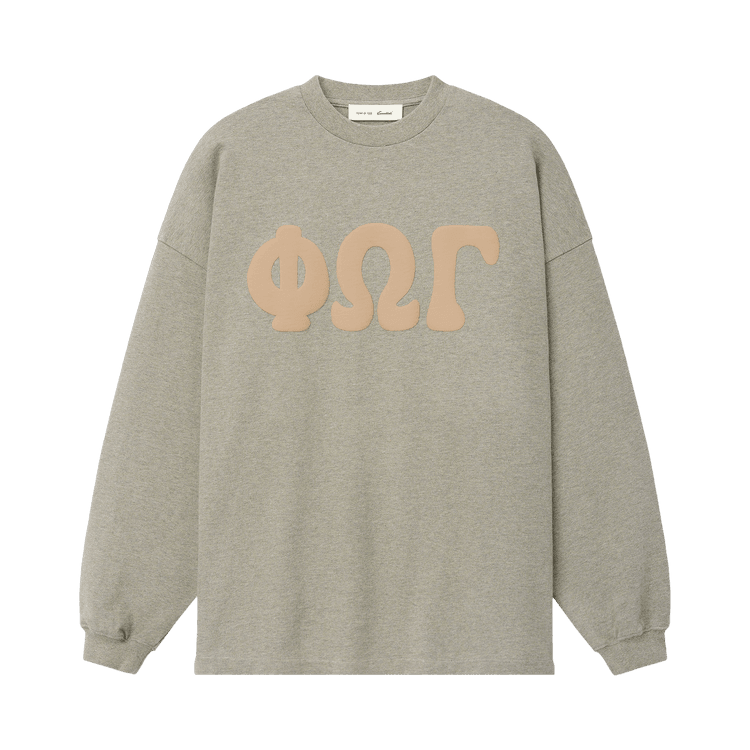 Fear of God Essentials Heavy Jersey Merch Long Sleeve Tee Washed Seal Heather (SS26) - Im Your Wardrobe
